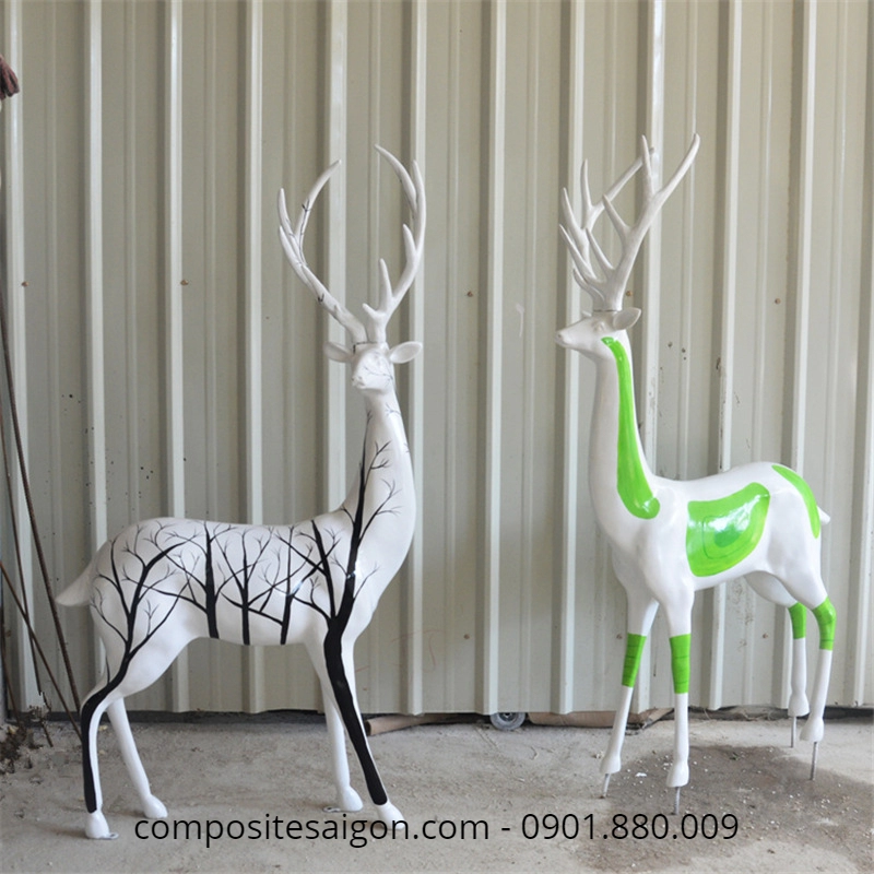 mo hinh bang composite dep25 1 2933 - Mô hình hươu sao trang trí composite cao cấp cao 2300 và 2000mm